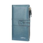 Baellerry - Cartera larga para mujer con cremallera y hebilla de gran capacidad, Baellerry Sky Blue