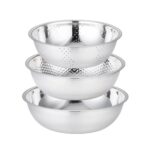 3 PCS / Set SiGang Lavado de arroz de acero inoxidable y lavabo de drenaje de verduras, Stainless Steel Draining Basin