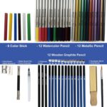 51 PCS / Set YOVER Sketch Pencil Set Kit de pintura de arte de plomo de color soluble en agua, YW-PMN051-01 - Imagen 3