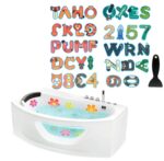 Pegatina antideslizante de PEVA, pegatina antideslizante de dibujos animados para bañera de baño, 26 Letters+10 Numbers - Imagen 2