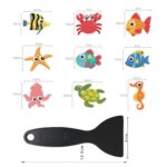 Pegatina antideslizante de PEVA, pegatina antideslizante de dibujos animados para bañera de baño, 9 Sea Creatures - Imagen 2