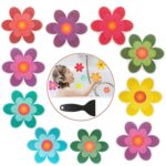 Pegatina antideslizante de PEVA, pegatina antideslizante de dibujos animados para bañera de baño, 10 PCS 10x10cm Flowers