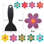 Pegatina antideslizante de PEVA, pegatina antideslizante de dibujos animados para bañera de baño, 10 PCS 8x8cm Flowers - Imagen 2
