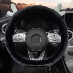 Funda para volante de felpa gruesa de asta, estilo:, D Type (Black)