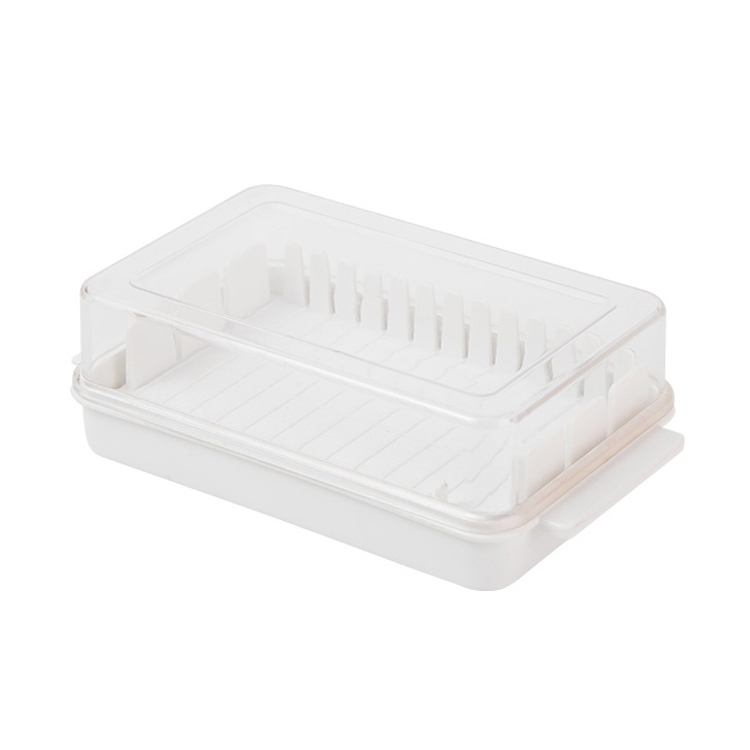 TBD0602172801A.jpg Caja de almacenamiento de corte de mantequilla transparente de gran capacidad de 2 piezas, Butter Cutter Box (White) - Imagen 1