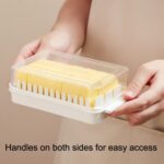 Caja de almacenamiento de corte de mantequilla transparente de gran capacidad de 2 piezas, Butter Cutter Box (White) - Imagen 2