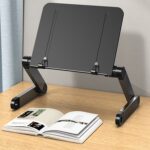 L03 Estante de lectura de elevación ajustable Soporte para computadora portátil, estilo:, Double Section Black - Imagen 2