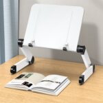 L03 Estante de lectura de elevación ajustable Soporte para computadora portátil, estilo:, Double Section White - Imagen 2