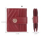 BOISEEN Tarjetero para mujer en relieve Ranura para múltiples tarjetas Hebilla Titular de la tarjeta bancaria Cartera pequeña, Green, Blue, Black, Pink, Maroon, Dark Red - Imagen 3