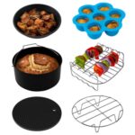 Air Fryer Accesorios para hornear Juego de acero inoxidable, 6 PCS/Set 8 inch