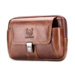 Riñonera pequeña para teléfono móvil de cuero multifuncional BULL CAPTAIN para hombre, Horizontal Brown, Horizontal Black, Vertical Brown, Vertical Black