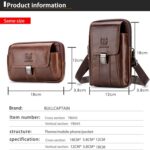 Riñonera pequeña para teléfono móvil de cuero multifuncional BULL CAPTAIN para hombre, Horizontal Brown, Horizontal Black, Vertical Brown, Vertical Black - Imagen 3
