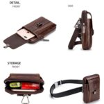 Riñonera pequeña para teléfono móvil de cuero multifuncional BULL CAPTAIN para hombre, Horizontal Brown, Horizontal Black, Vertical Brown, Vertical Black - Imagen 5