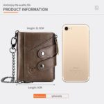 BULL CAPTAIN Cartera de cuero con tres pliegues y cremallera para hombre, Brown - Imagen 3