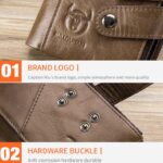 BULL CAPTAIN Cartera de cuero con tres pliegues y cremallera para hombre, Black - Imagen 5