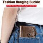 BULL CAPTAIN Cartera de cuero con tres pliegues y cremallera para hombre, Brown - Imagen 7