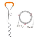 Perno de fijación de clavo de tierra de acero inoxidable para correa para mascotas al aire libre, especificación:, Upgrade + Wire Rope