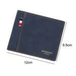 MenBense Frosted PU corto de gran capacidad moda Retro tres pliegues bolsa hombres cartera, Negro, Navy, Marrón oscuro, Light-Light - Imagen 4