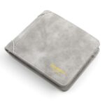 Menbense Mate Corto Gran Capacidad Moda Casual Adaptador Cartera Masculina, Gris claro, Azul marino, Negro, Dark Gray, Marrón claro