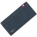 MenBense Cartera masculina mate Cartera larga de moda de gran capacidad para hombre, Azul marino, Negro, Marrón oscuro, Marrón claro