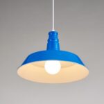 Candelabro de una sola cabeza de hierro forjado para dormitorio, comedor, sin bombilla, 26cm (Blue)