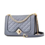 6382 Bolso con cadena de rombos diagonales de un solo hombro, 6382 (Light Grey)