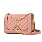 6382 Bolso con cadena de rombos diagonales de un solo hombro, 6382 (Pink)