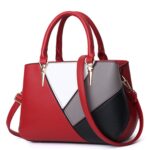 Bolso de mujer A51 PU Colorblock, Red Wine, Púrpura, Negro, Dark Gray, Rosado, Caqui
