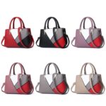 Bolso de mujer A51 PU Colorblock, Red Wine, Púrpura, Negro, Dark Gray, Rosado, Caqui - Imagen 2