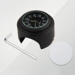 Reloj de manillar de motocicleta chapado en aleación de aluminio, Clock Black Shell Black Background