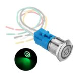 2 PCS 19mm Coche Modificado Metal Impermeable Botón Plano Interruptor Con Luz, Color:, Reset  Blue Light, Reset Red Light, Reset Green Light, Self-lock Blue Light, Self-lock Red Light, Self-lock Green Light