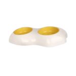 2 cuencos de yema de huevo para mascotas, cuenco antigolpes para perros y gatos, estilo:, Double Bowl
