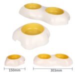 2 cuencos de yema de huevo para mascotas, cuenco antigolpes para perros y gatos, estilo:, Double Bowl - Imagen 3