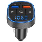 QC3.0 Transmisor FM para coche con reproductor de MP3 Bluetooth para coche de carga rápida, QC3.0 Fast Charge