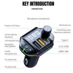 A10 Atmósfera colorida Light FM Bluetooth Transmisor Cargador de automóvil - Imagen 3