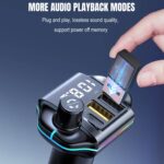 A10 Atmósfera colorida Light FM Bluetooth Transmisor Cargador de automóvil - Imagen 4
