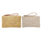 Bolso de playa de verano con monedero de embrague de paja para mujer, Cream - Imagen 2