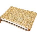 Bolso de playa de verano con monedero de embrague de paja para mujer, Cream - Imagen 3
