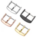 10 accesorios de reloj con hebilla de acero inoxidable chapado en IP., Rose Gold 22mm - Imagen 2