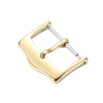10 accesorios de reloj con hebilla de acero inoxidable chapado en IP., Gold 16mm