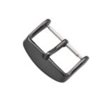 10 accesorios de reloj con hebilla de acero inoxidable chapado en IP., Black 18mm