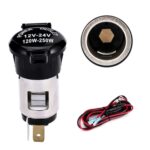 Toma de corriente de carga de vehículo impermeable para encendedor de cigarrillos modificado para coche de 2 uds., No Cigarette Type (with 1.5m Line)