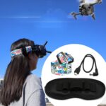 Vuelo Video Gafas Graffiti Color Diadema Correa fija para DJI FPV Goggles V2, Strap + Power Line + Pad