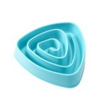 Cuenco de comida para perros antiasfixia con cuenco lento para mascotas resistente al triángulo de plástico, Large Blue