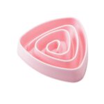 2 PCS Pet Plastic Triangle Anti-Choke Bowl Antideslizante Slow Food Dog Bowl, Small Pink