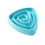 2 PCS Pet Plastic Triangle Anti-Choke Bowl Antideslizante Slow Food Dog Bowl, Small Blue