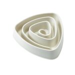 2 PCS Pet Plastic Triangle Anti-Choke Bowl Antideslizante Slow Food Dog Bowl, Small Beige