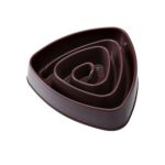 2 PCS Pet Plastic Triangle Anti-Choke Bowl Antideslizante Slow Food Dog Bowl, Small Brown