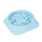 Tazón antiahogo para mascotas de 3 uds., tazón de comida lenta para gatos y perros, Slow Food Column Blue