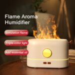 Humidificador difusor de aroma de llama de simulación de escritorio JF801, 3 Color Light-Green - Imagen 4